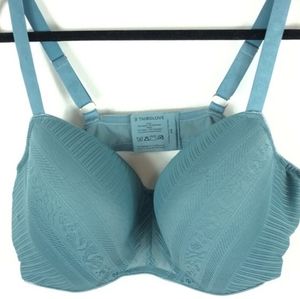 Third Love Everday Lace T-Shirt Bra 44E teal